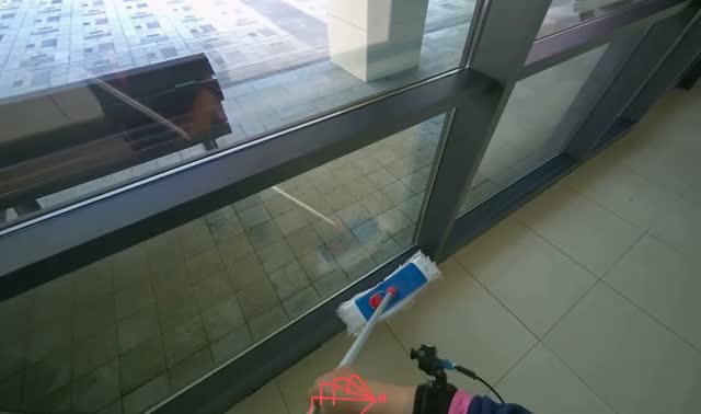 Mopping tiled floor: egocentric robotics sample