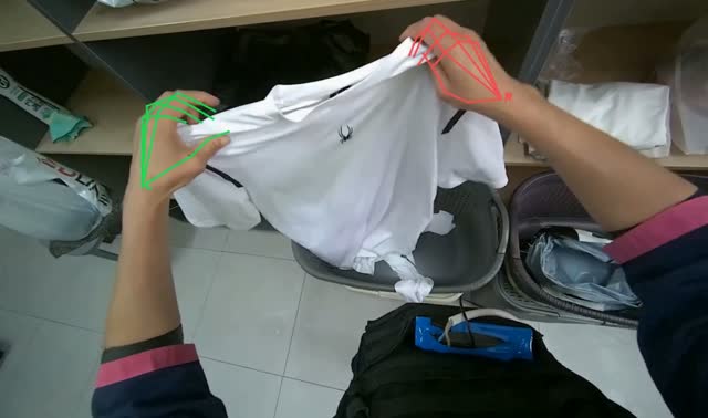 Folding and storing clothes: egocentric robotics sample