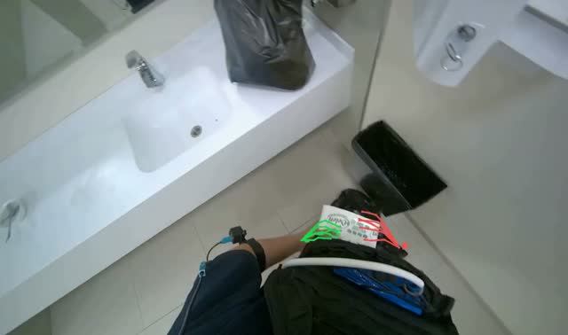 Restocking bathroom supplies: egocentric robotics sample