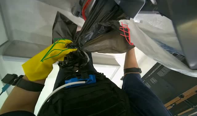 Collecting trash from bins: egocentric robotics sample