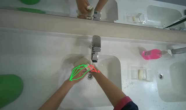 Washing and wringing cleaning cloth: egocentric robotics sample