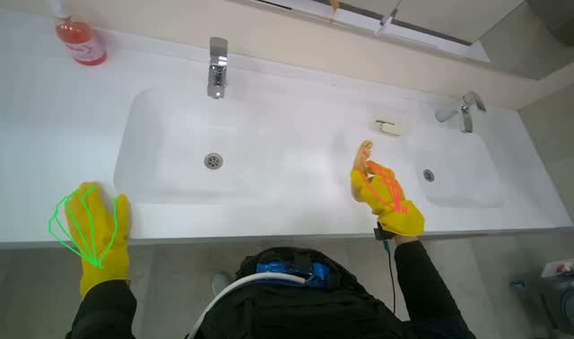Cleaning bathroom sinks: egocentric robotics sample