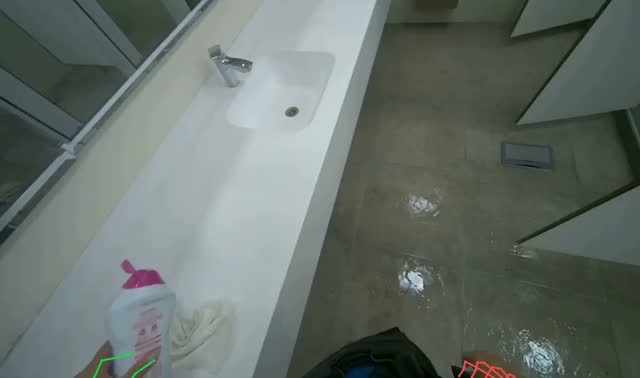 Cleaning bathroom sinks: egocentric robotics sample