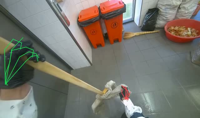 Mopping kitchen floor: egocentric robotics sample
