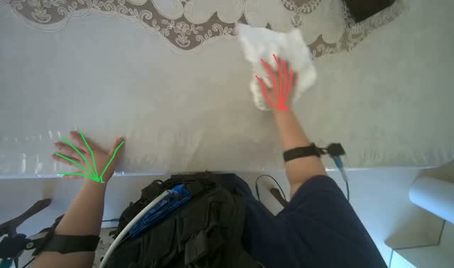 Wiping table surface: egocentric robotics sample