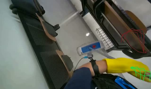 Mopping lecture hall floor: egocentric robotics sample