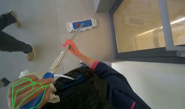 Mopping hallway floor: egocentric robotics sample