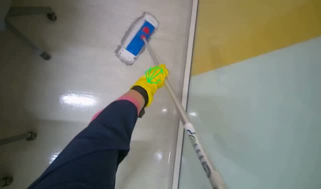 Mopping office floor: egocentric robotics sample