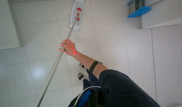 Mopping tiled floor: egocentric robotics sample