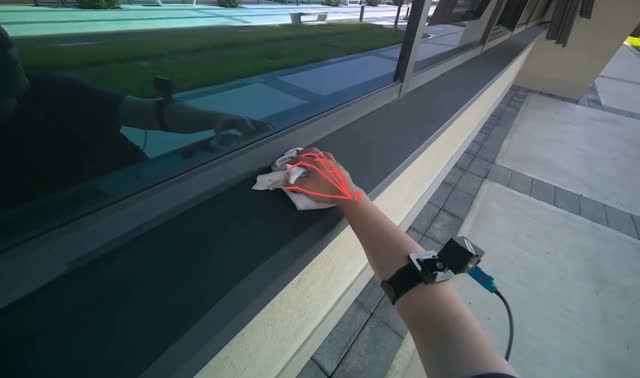 Cleaning window sills and frames: egocentric robotics sample