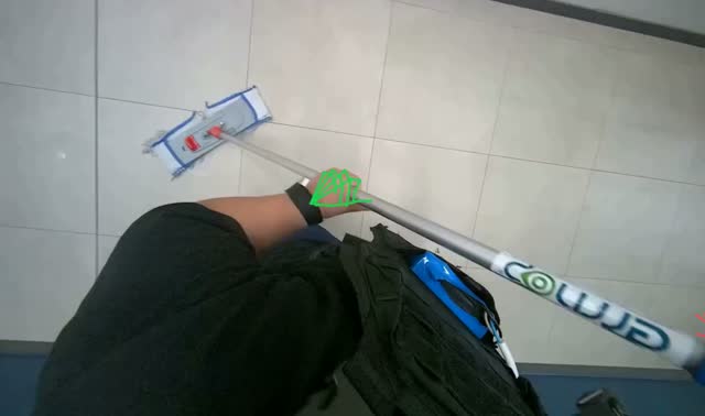 Mopping hallway floor: egocentric robotics sample