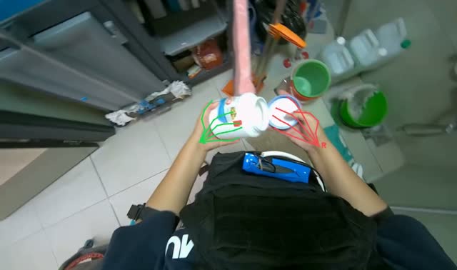Preparing cleaning solution: egocentric robotics sample