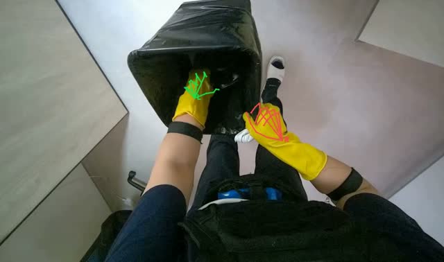 Emptying and organizing trash: egocentric robotics sample