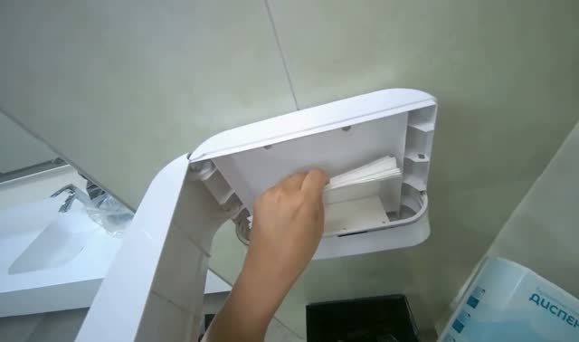 Restocking paper towels in dispenser: egocentric robotics sample