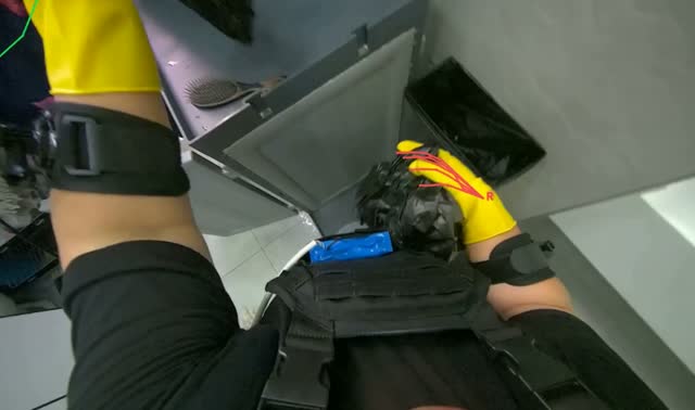 Organizing items on cleaning cart: egocentric robotics sample