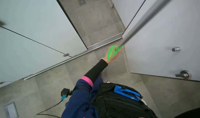 Mopping restroom floor: egocentric robotics sample