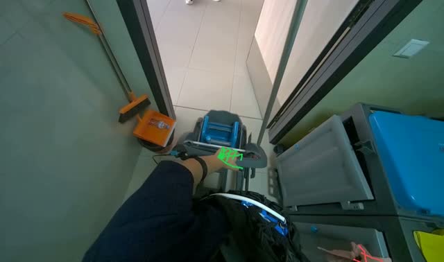 Preparing cleaning equipment: egocentric robotics sample