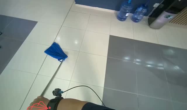 Mopping reception area floor: egocentric robotics sample