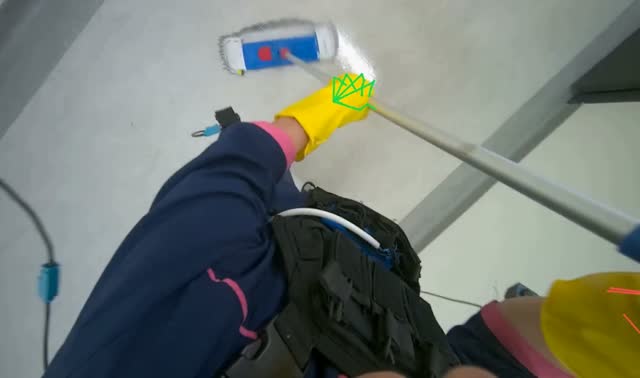 Mopping office floor and cleaning cart: egocentric robotics sample
