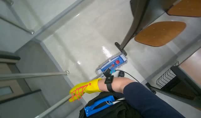 Mopping classroom floor: egocentric robotics sample