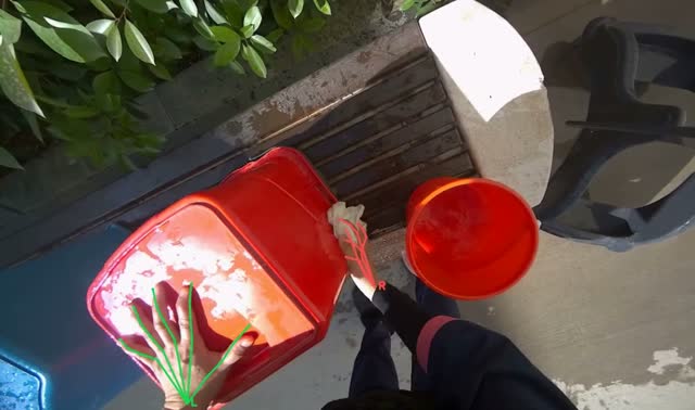 Wiping buckets: egocentric robotics sample