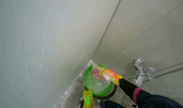 Scrubbing bathroom surfaces: egocentric robotics sample