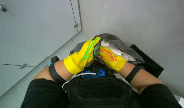 Emptying restroom trash bins: egocentric robotics sample