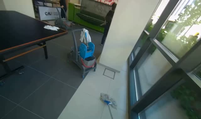 Mopping tiled floor: egocentric robotics sample