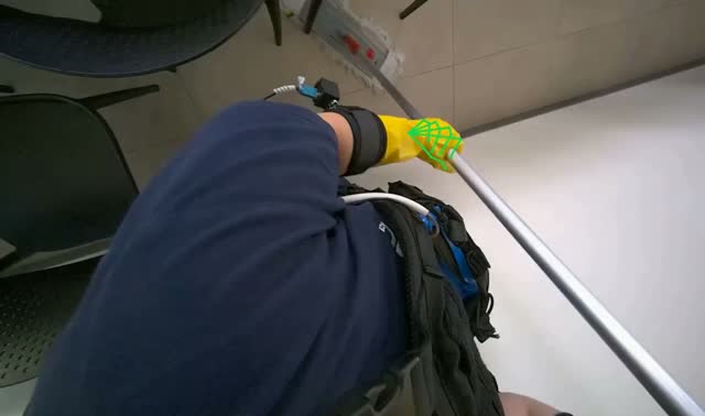 Mopping cafeteria floor: egocentric robotics sample
