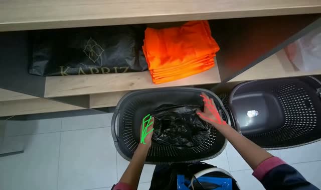 Packing clothes into a bag: egocentric robotics sample
