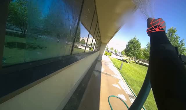 Spraying water on building windows: egocentric robotics sample