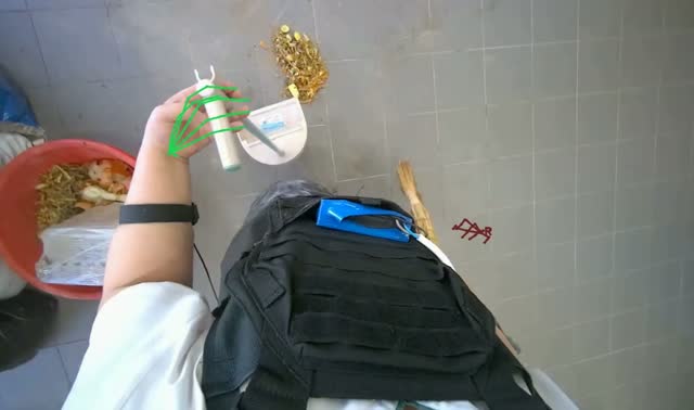 Collecting and disposing of floor debris: egocentric robotics sample