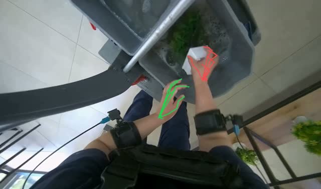 Washing potted plants: egocentric robotics sample