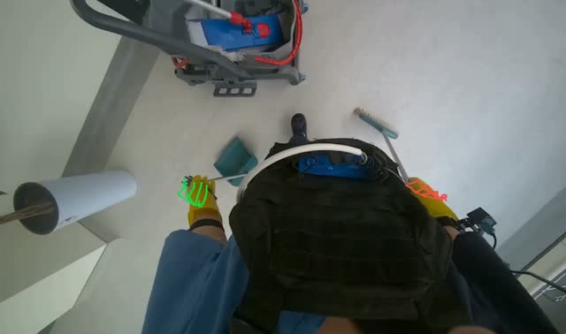 Sweeping floor with brush and dustpan: egocentric robotics sample