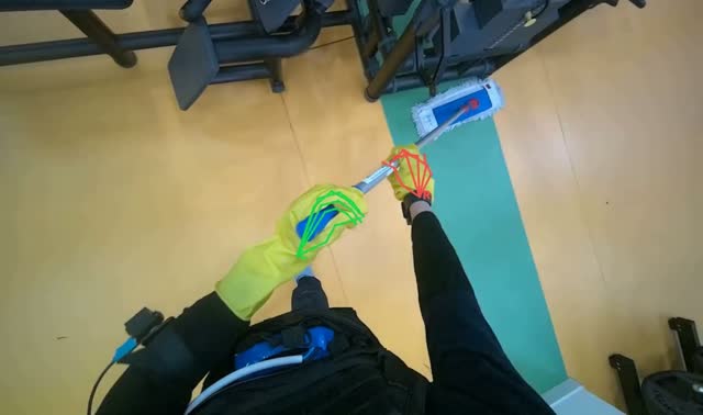 Mopping gym floor: egocentric robotics sample