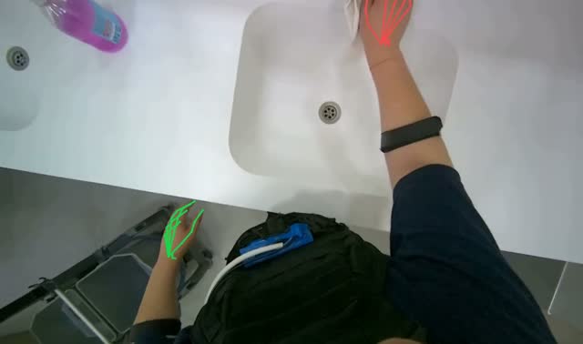 Cleaning bathroom surfaces: egocentric robotics sample