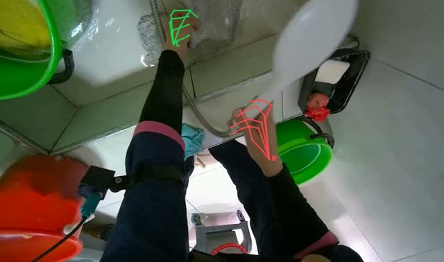 Cleaning sink area surface: egocentric robotics sample