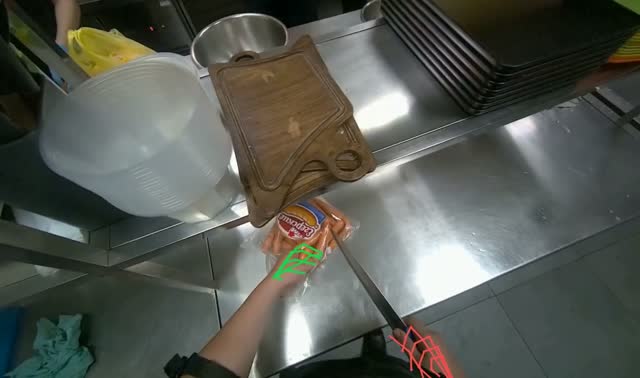 Preparing sausages for frying: egocentric robotics sample