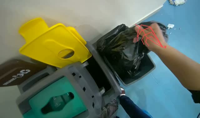 Organizing recycling area: egocentric robotics sample