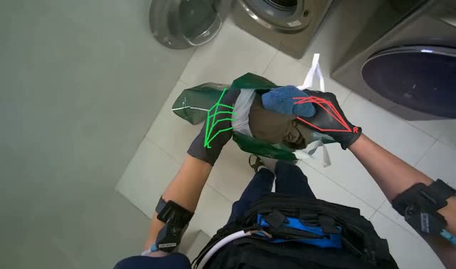 Loading clothes into washing machine: egocentric robotics sample