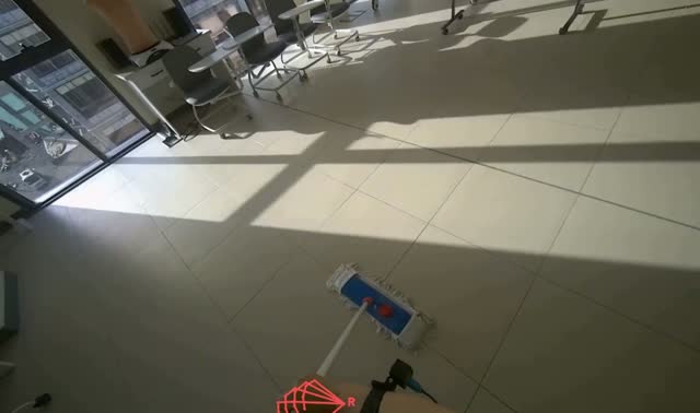 Mopping room floor: egocentric robotics sample