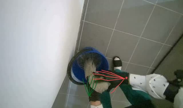 Wringing cleaning cloth: egocentric robotics sample