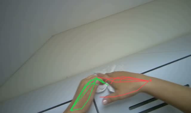 Wiping locker tops: egocentric robotics sample