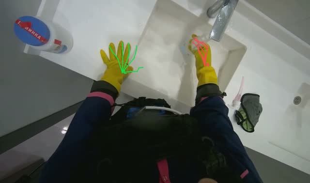 Scrubbing and rinsing sink: egocentric robotics sample