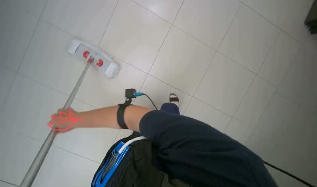 Mopping tiled floor: egocentric robotics sample