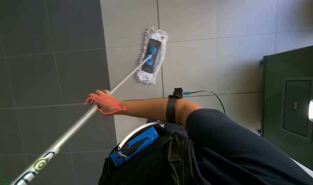 Mopping tiled floor: egocentric robotics sample