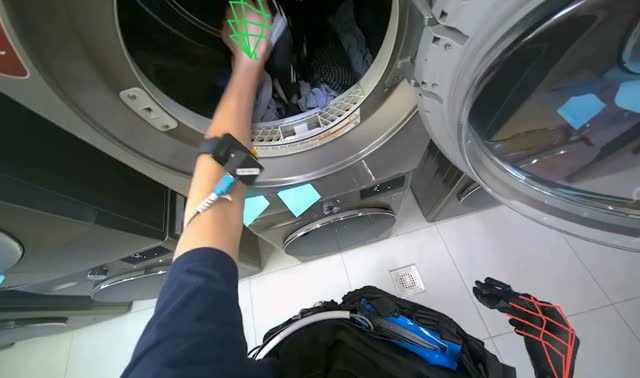 Unloading and cleaning washing machine: egocentric robotics sample