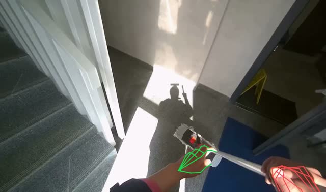 Mopping narrow hallway floor: egocentric robotics sample