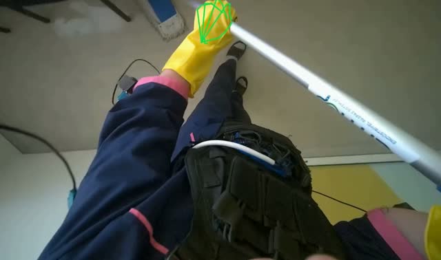 Mopping office floor: egocentric robotics sample