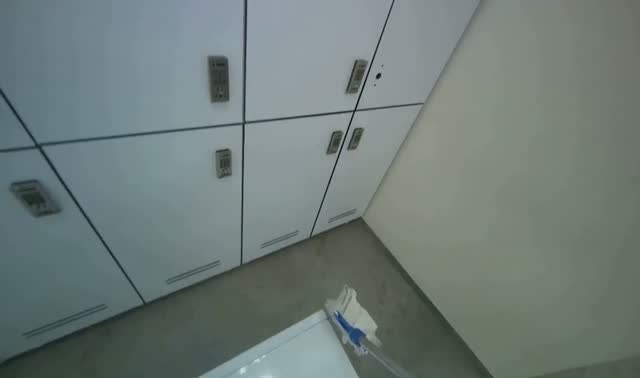 Cleaning top of lockers: egocentric robotics sample